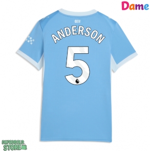 Manchester City Elliot Anderson #5 Replika Hjemmebanetrøje Dame 2026-27 Kortærmet